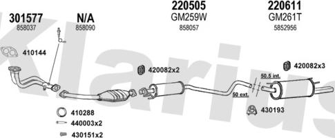 Klarius 390989E - Система випуску ОГ autocars.com.ua