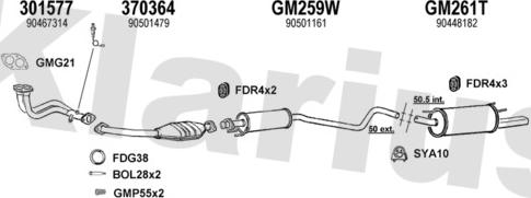 Klarius 390989U - Система випуску ОГ autocars.com.ua