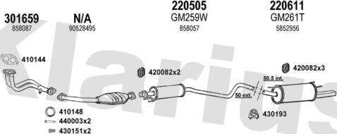 Klarius 390990E - Система випуску ОГ autocars.com.ua