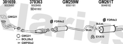 Klarius 390990U - Система випуску ОГ autocars.com.ua