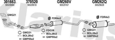 Klarius 390992U - Система випуску ОГ autocars.com.ua
