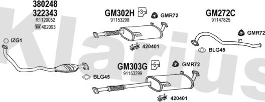 Klarius 391001U - Система випуску ОГ autocars.com.ua