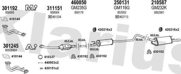 Klarius 391047E - Система випуску ОГ autocars.com.ua