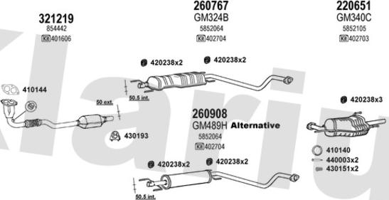 Klarius 391084E - Система випуску ОГ autocars.com.ua