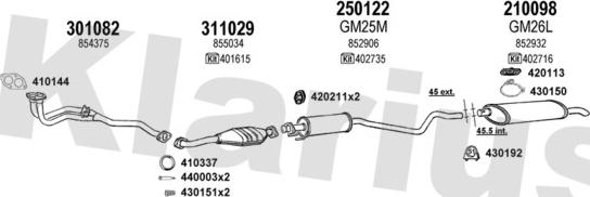 Klarius 391094E - Система випуску ОГ autocars.com.ua