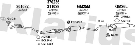 Klarius 391094U - Система випуску ОГ autocars.com.ua