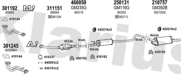 Klarius 391213E - Система випуску ОГ autocars.com.ua