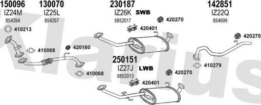 Klarius 391245E - Система випуску ОГ autocars.com.ua