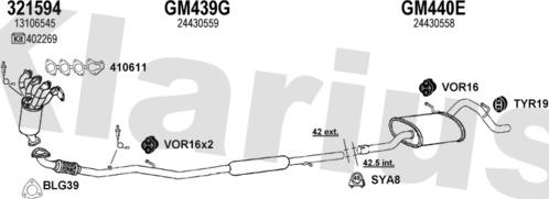 Klarius 391256U - Система випуску ОГ autocars.com.ua