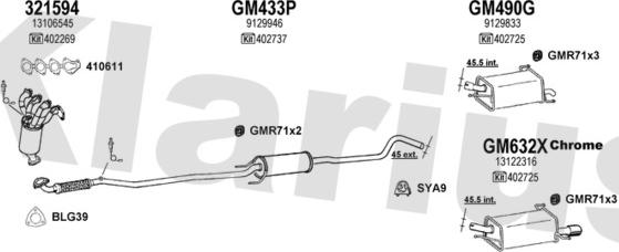 Klarius 391262U - Система випуску ОГ autocars.com.ua