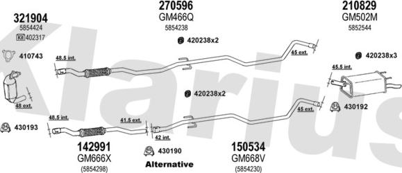 Klarius 391263E - Система випуску ОГ autocars.com.ua