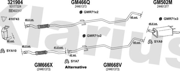 Klarius 391263U - Система випуску ОГ autocars.com.ua
