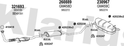 Klarius 391284E - Система випуску ОГ autocars.com.ua