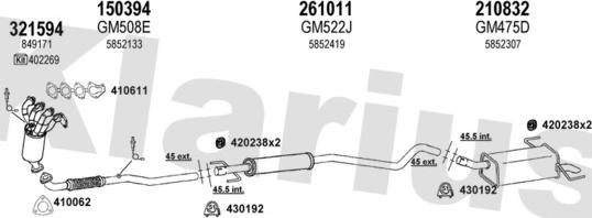 Klarius 391335E - Система випуску ОГ autocars.com.ua