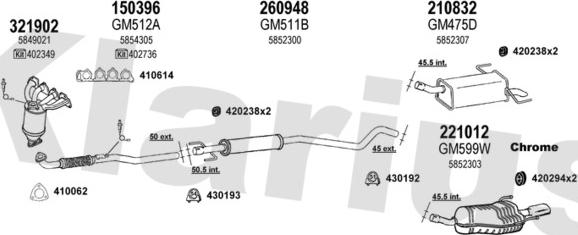 Klarius 391337E - Система випуску ОГ autocars.com.ua