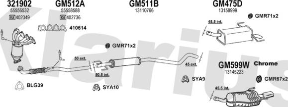 Klarius 391337U - Система випуску ОГ autocars.com.ua