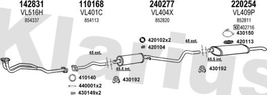 Klarius 391354E - Система випуску ОГ autocars.com.ua