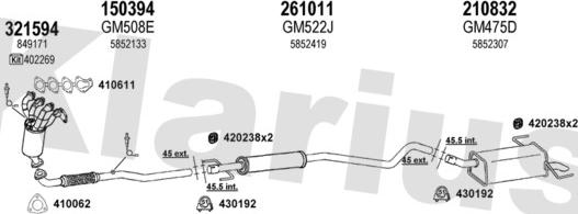 Klarius 391388E - Система випуску ОГ autocars.com.ua