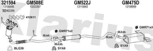 Klarius 391388U - Система випуску ОГ autocars.com.ua