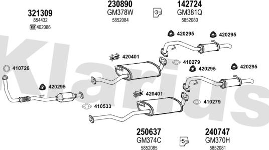 Klarius 391409E - Система випуску ОГ autocars.com.ua