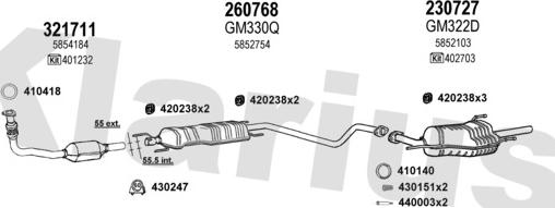 Klarius 391423E - Система випуску ОГ autocars.com.ua