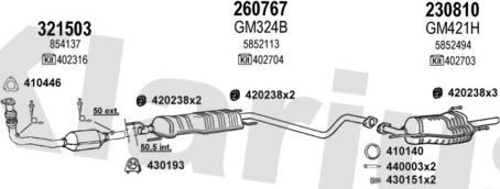 Klarius 391449E - Система випуску ОГ autocars.com.ua