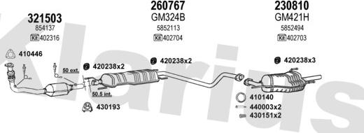 Klarius 391450E - Система випуску ОГ autocars.com.ua