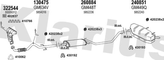 Klarius 391477E - Система випуску ОГ autocars.com.ua