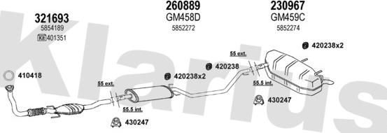 Klarius 391510E - Система випуску ОГ autocars.com.ua