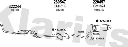 Klarius 391521E - Система випуску ОГ autocars.com.ua