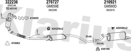 Klarius 391551E - Система випуску ОГ autocars.com.ua