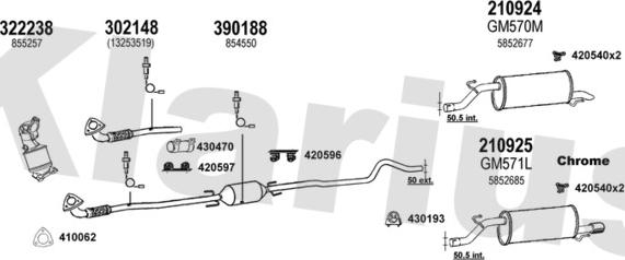 Klarius 391556E - Система випуску ОГ autocars.com.ua