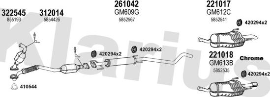 Klarius 391624E - Система випуску ОГ autocars.com.ua