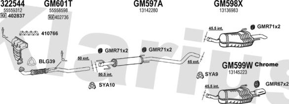 Klarius 391663U - Система випуску ОГ autocars.com.ua