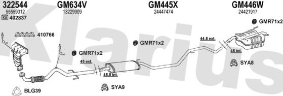 Klarius 391678U - Система випуску ОГ autocars.com.ua