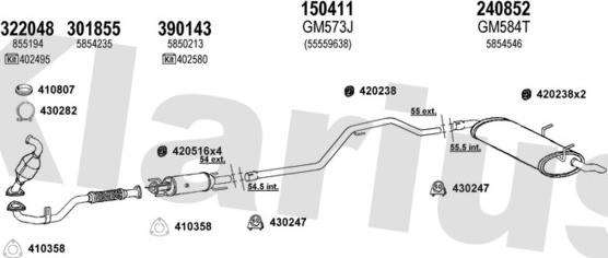 Klarius 391680E - Система випуску ОГ autocars.com.ua