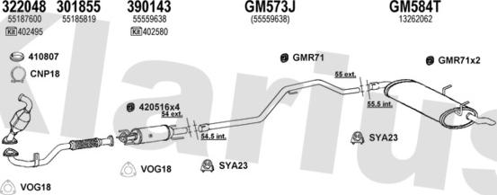 Klarius 391680U - Система випуску ОГ autocars.com.ua