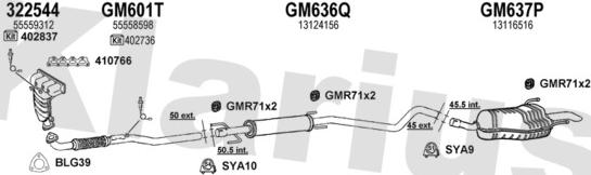 Klarius 391693U - Система випуску ОГ autocars.com.ua