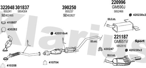 Klarius 391735E - Система випуску ОГ autocars.com.ua