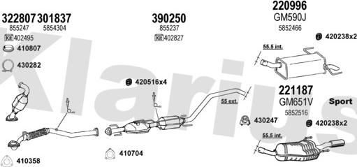 Klarius 391737E - Система випуску ОГ autocars.com.ua