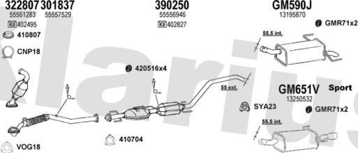 Klarius 391737U - Система випуску ОГ autocars.com.ua