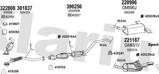 Klarius 391738E - Система випуску ОГ autocars.com.ua