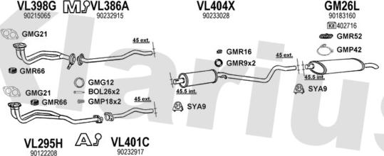 Klarius 391769U - Система випуску ОГ autocars.com.ua
