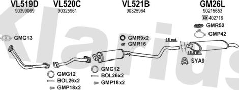 Klarius 391785U - Система випуску ОГ autocars.com.ua