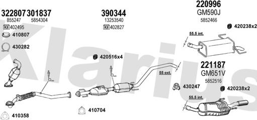 Klarius 391880E - Система випуску ОГ autocars.com.ua