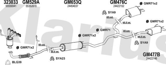 Klarius 391884U - Система випуску ОГ autocars.com.ua