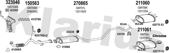 Klarius 391907E - Система випуску ОГ autocars.com.ua