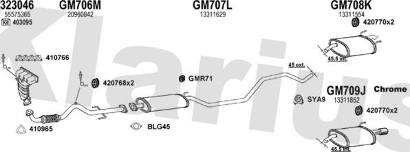 Klarius 391907U - Система випуску ОГ autocars.com.ua