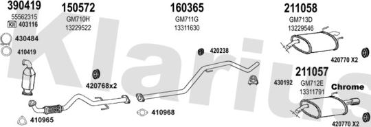 Klarius 391908E - Система випуску ОГ autocars.com.ua