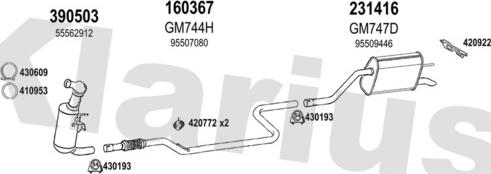 Klarius 391933E - Система випуску ОГ autocars.com.ua